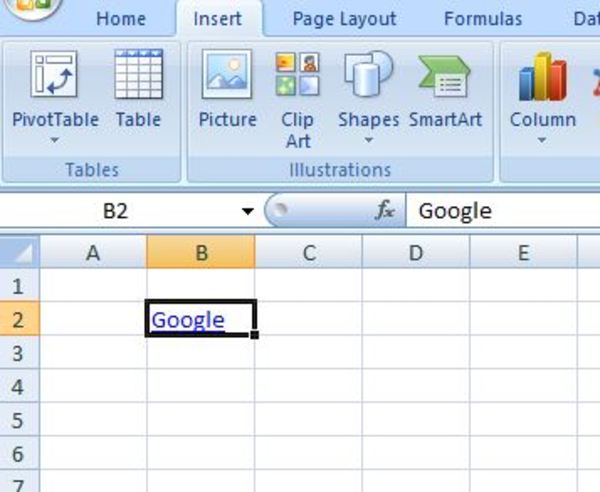 Insert word in a cell.
